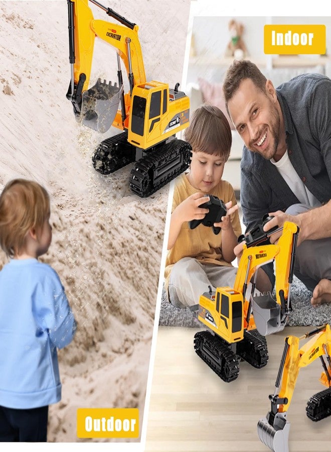 Ruutcasy Remote Control Excavator,Toy Digger Remote Control Digger Excavator Toys,Engineering Sand Digger Construction Vehicle Toy RC Excavator Toy Cars for Kids - Image 5